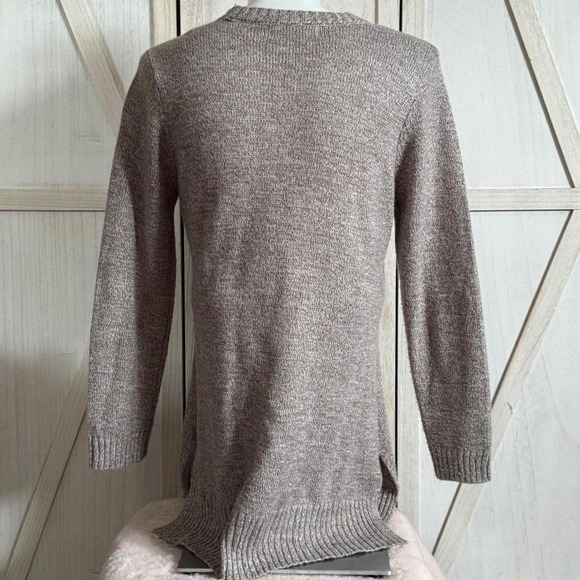 Karen Scott Womens Taupe Cable Knit Open Front Longline Cardigan Sweater Large - Picture 2 of 4